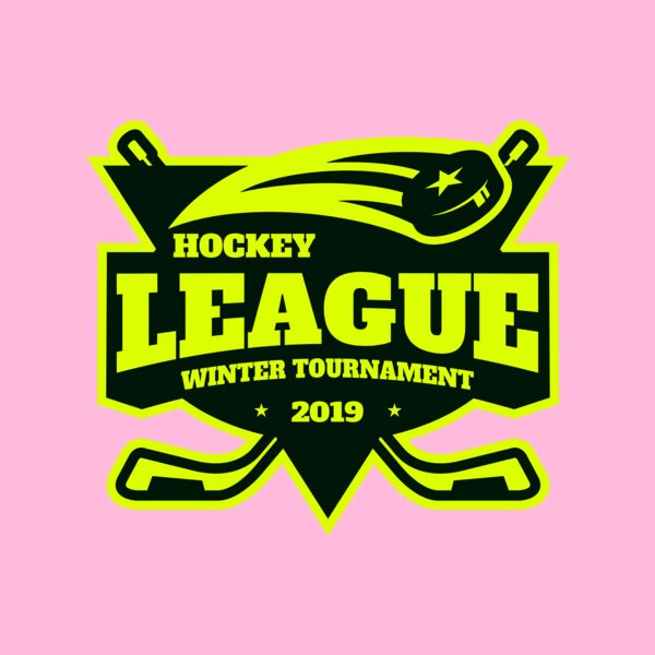 League Hockey Winter Tournament logo template Thumbnail