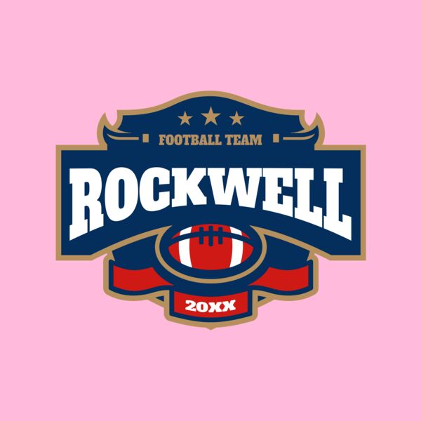 Rockwell Football team logo template Thumbnail