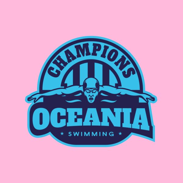 Oceania Champions Swimming logo template Thumbnail