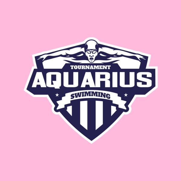 Aquarius Swimming Tournament logo template Thumbnail